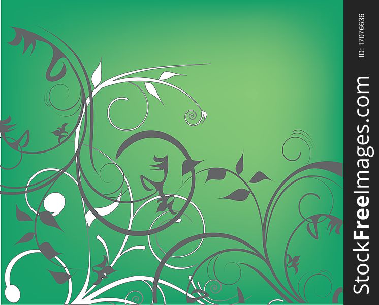 Flowers design on green background