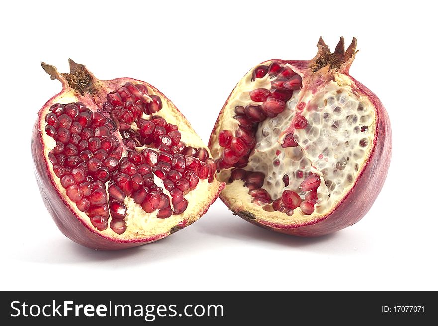 Pomegranate fruit on white background