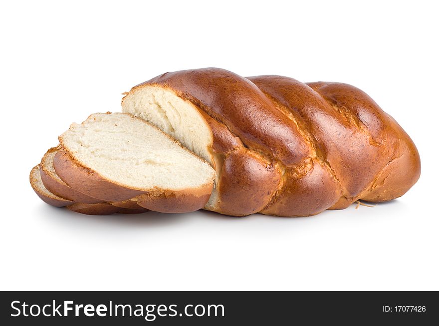 A bread isolated on a white background. A bread isolated on a white background