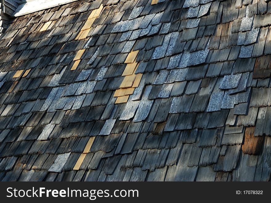 Timber Shingles on a Roof. Timber Shingles on a Roof