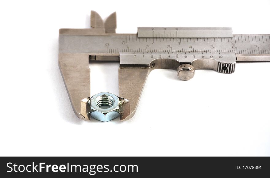 Technical caliper isolated on white background.