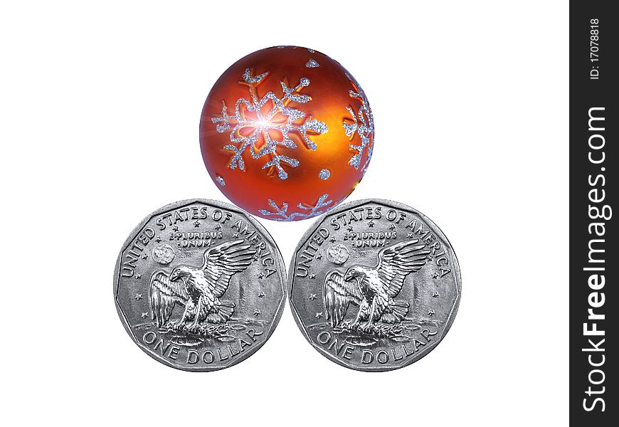 Gift ball and bill of U.S. $ 100 - New Year's gift