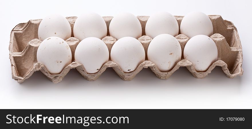 Eggs package on a white background. Eggs package on a white background.