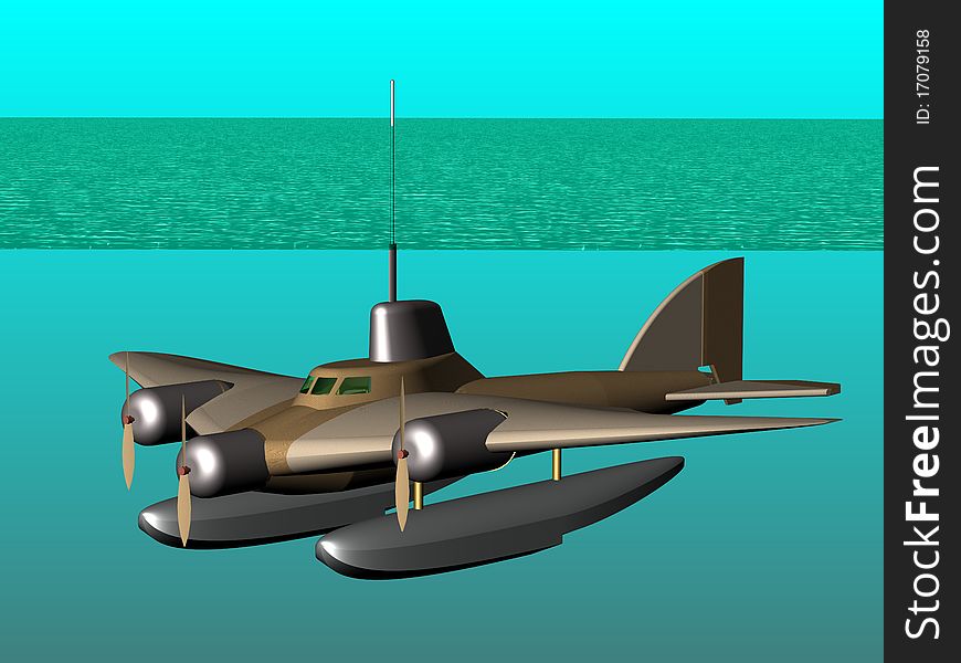 Flying submarine. In action.