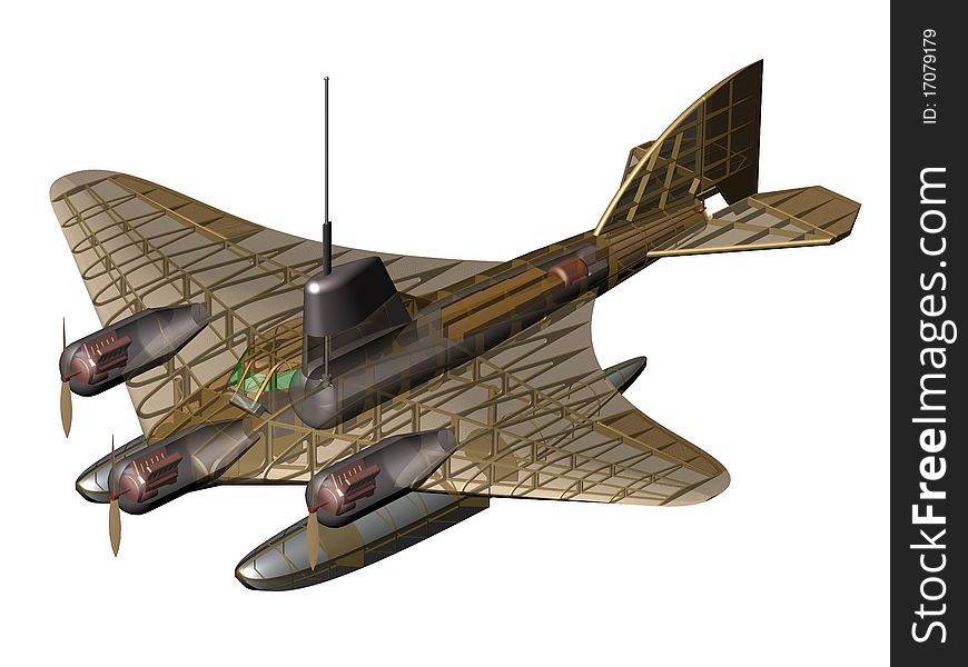 Flying submarine. Layout.