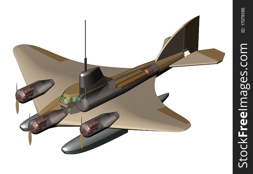 Reconstruction of plain-submarine exterior and interior developed by B.Ushakov. Reconstruction of plain-submarine exterior and interior developed by B.Ushakov.