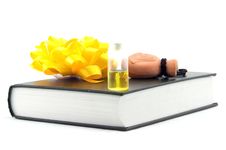 Book And Old Yellow Perfum Royalty Free Stock Photo Book And Old Yellow Perfum Royalty Free Stock Photo