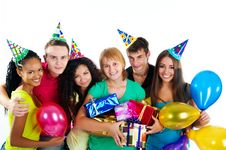 Group Of Teenagers Isolated Stock Photography