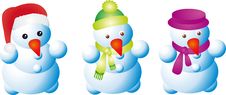 Collection Of Traditional Snowman Royalty Free Stock Images