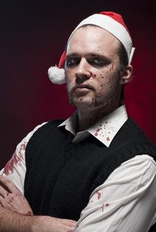Horror Christmas Elf. Royalty Free Stock Image