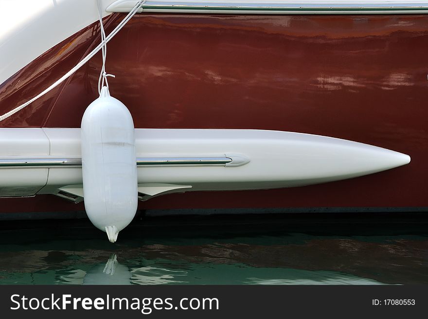 White floater and yacht body decoration, shown as interesting shape.