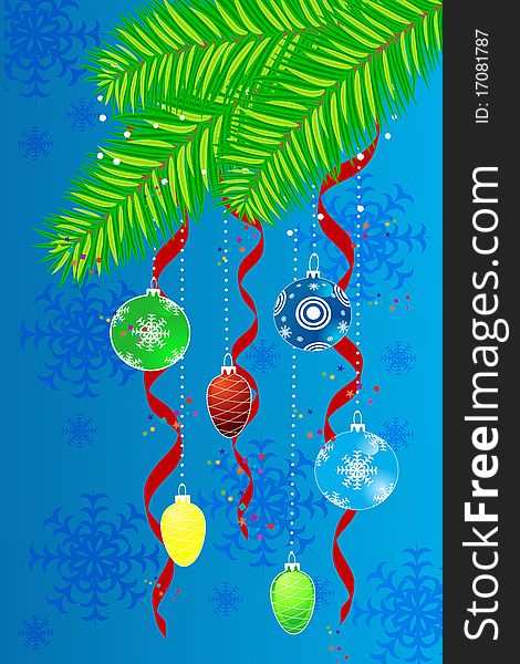 Abstract background with christmas decoration, illustration. Abstract background with christmas decoration, illustration