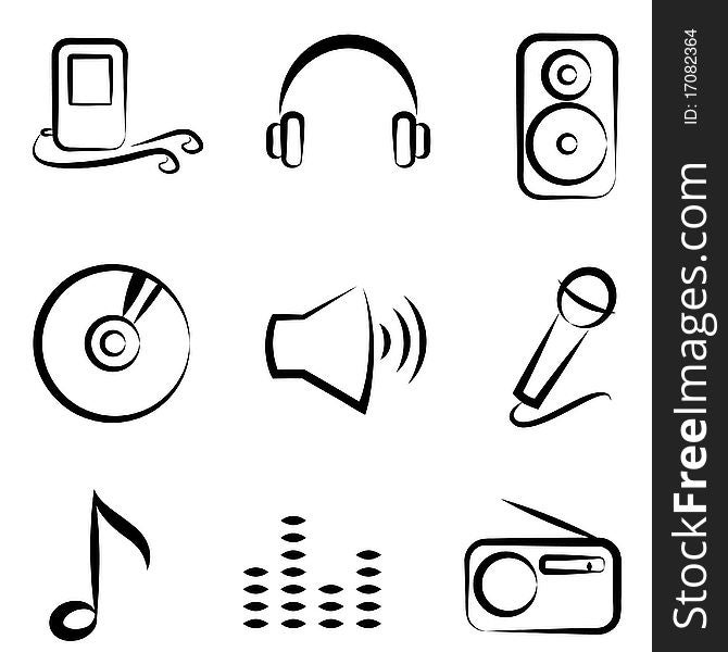 vector set of music icons vector