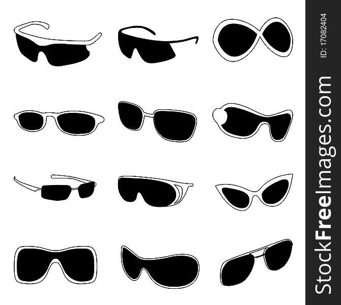 vector set of fashion glasses vector