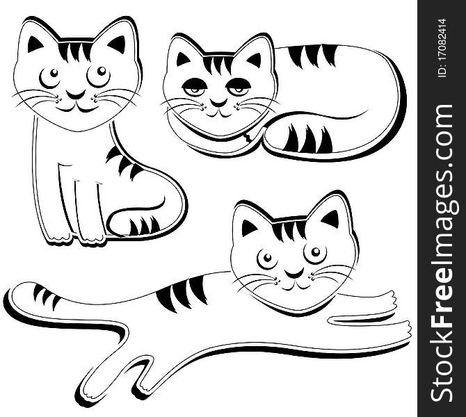 vector set of cute cat vector. vector set of cute cat vector