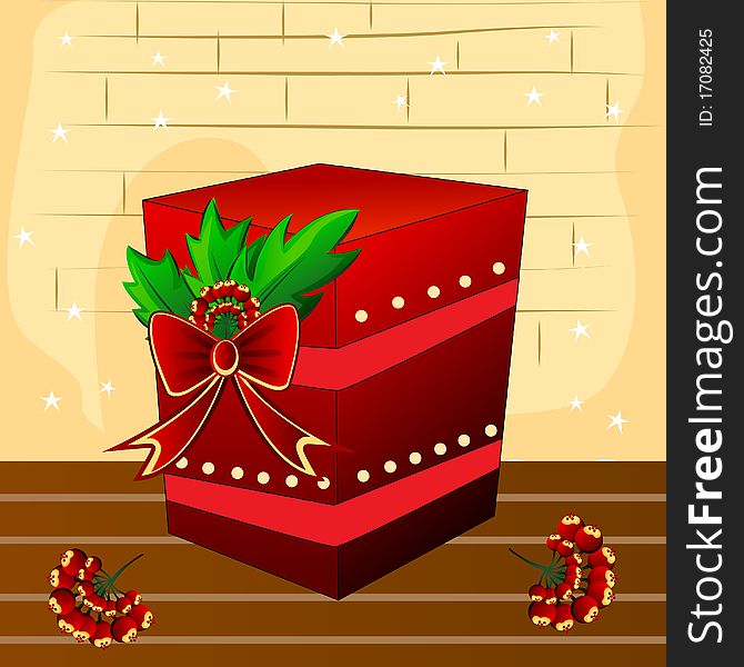 Decorative christmas gift illustration vector