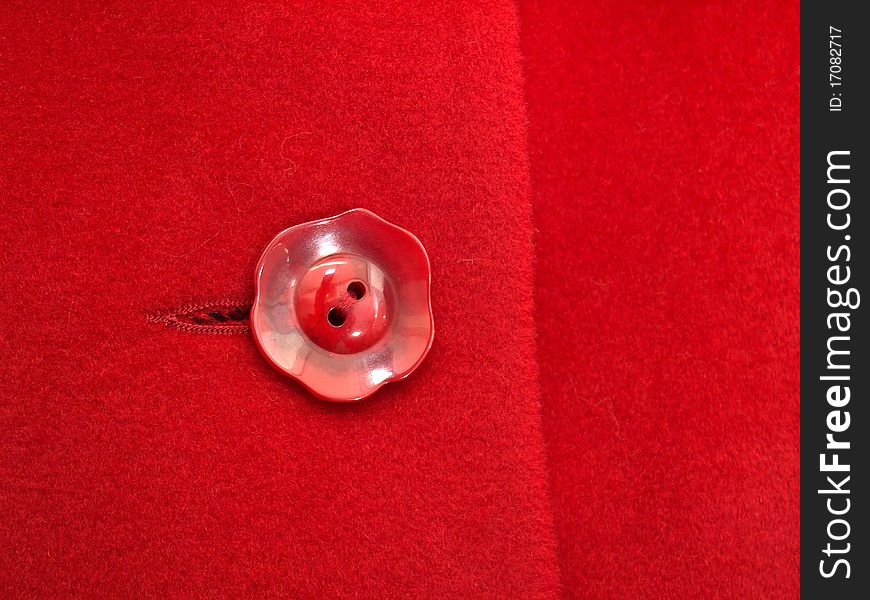 Red button on  coat