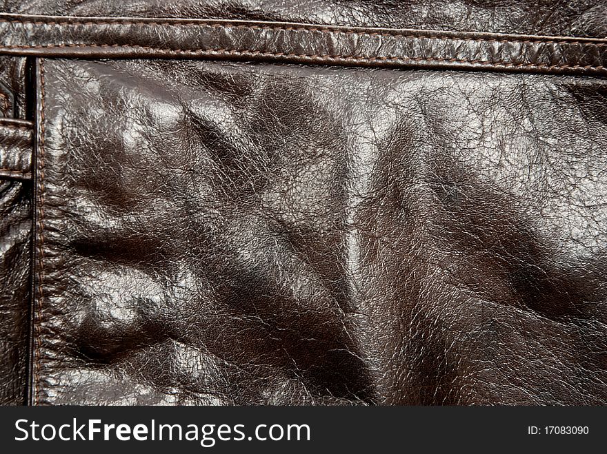Natural brown leather texture. Studio shot. Natural brown leather texture. Studio shot