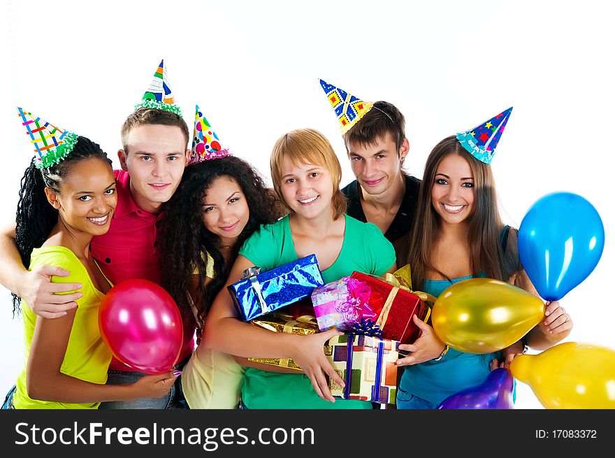 Group Of Teenagers Isolated