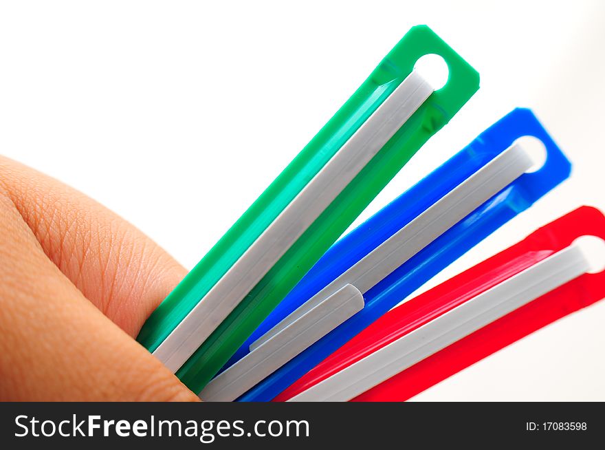 Paper Clip In Red, Green and Blue Color