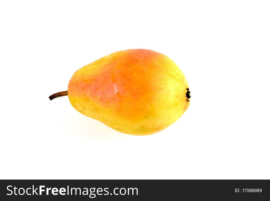 Delicious and sweet looking ripe pear isolated on white background. Delicious and sweet looking ripe pear isolated on white background