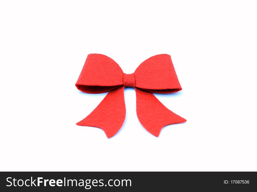 Isolated red ribbon on white