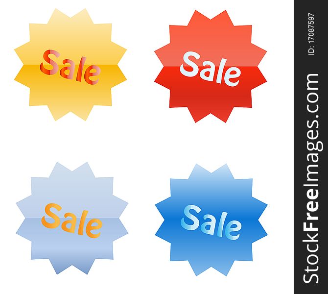 Various colored sale tags illustration