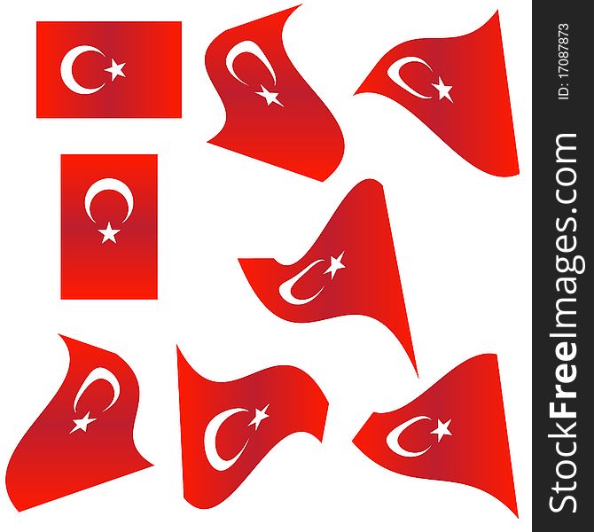 Flag collection of Turkey in different styles