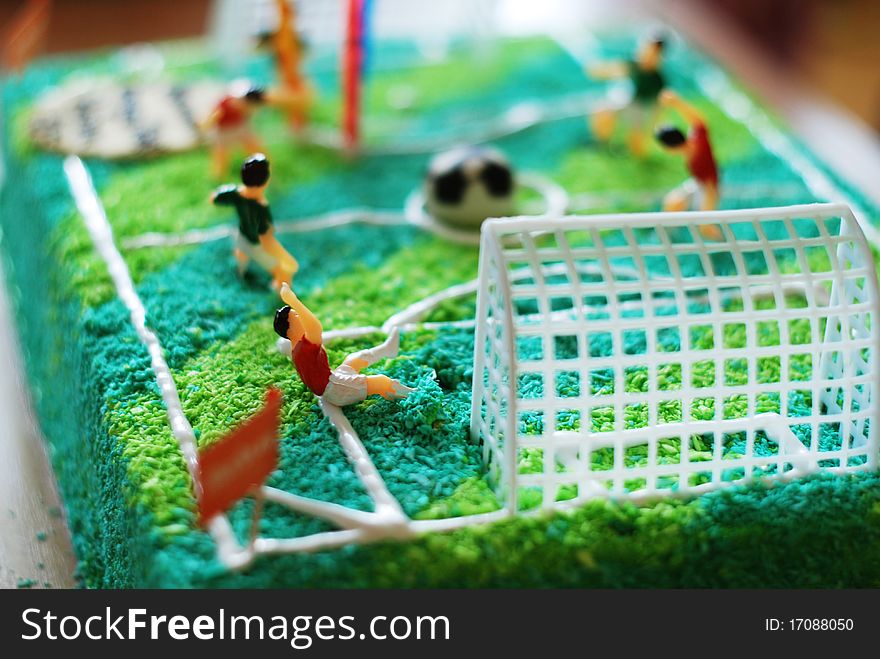 Cake With Footbal Playground