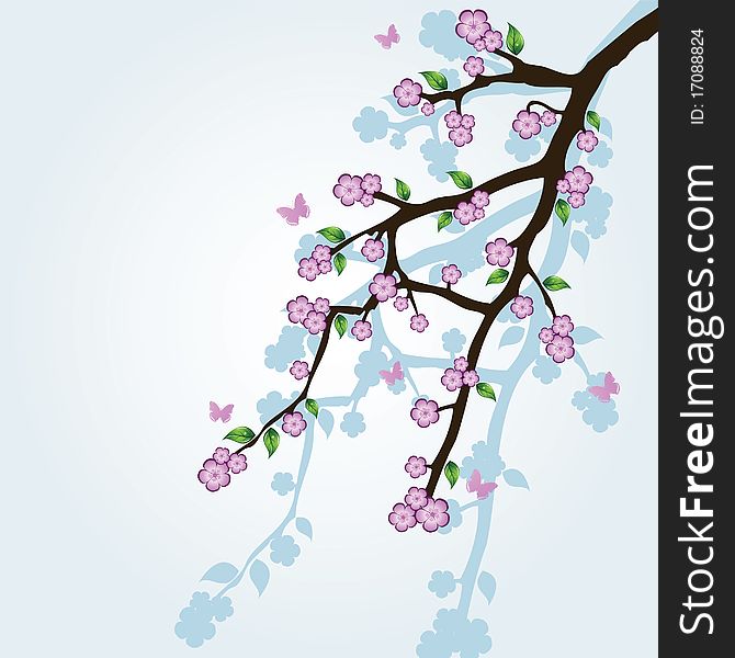 Abstract background with sakura branch