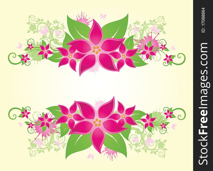 Summer floral frame with flowers