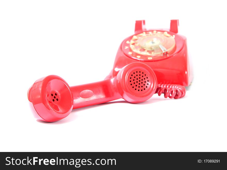 Vintage phone isolated on a white background