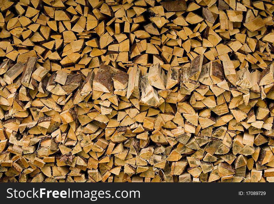 Big stack of chopped firewood. Big stack of chopped firewood.