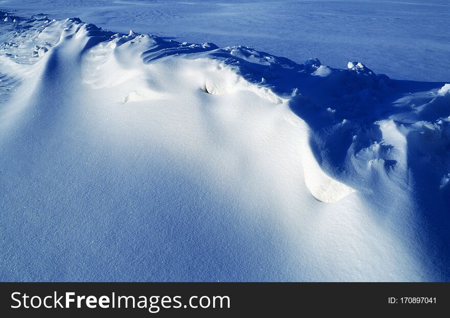 Beautiful Snow Background At Very Cold Winter.