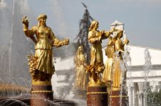 Fountain In Moscow Exhibition Centre Stock Photography