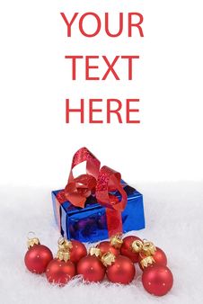 Christmas Card With Red Spheres Stock Images Christmas Card With Red Spheres Stock Images