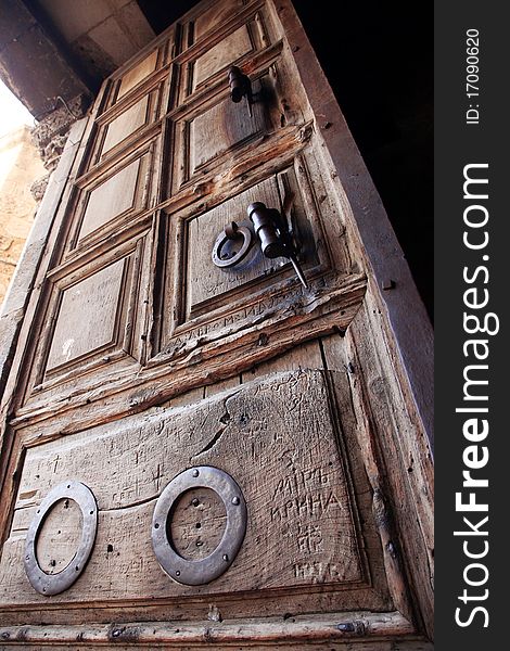 Classic Israel - Ancient door of the church of the Holy Sepulcher, Jerusalem. Classic Israel - Ancient door of the church of the Holy Sepulcher, Jerusalem