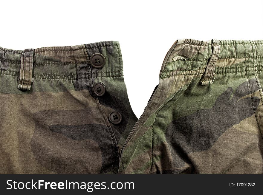 Camouflage Pattern Trousers With Clipping Path