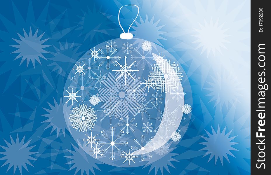 Snowflakes decoration at blue background. Snowflakes decoration at blue background