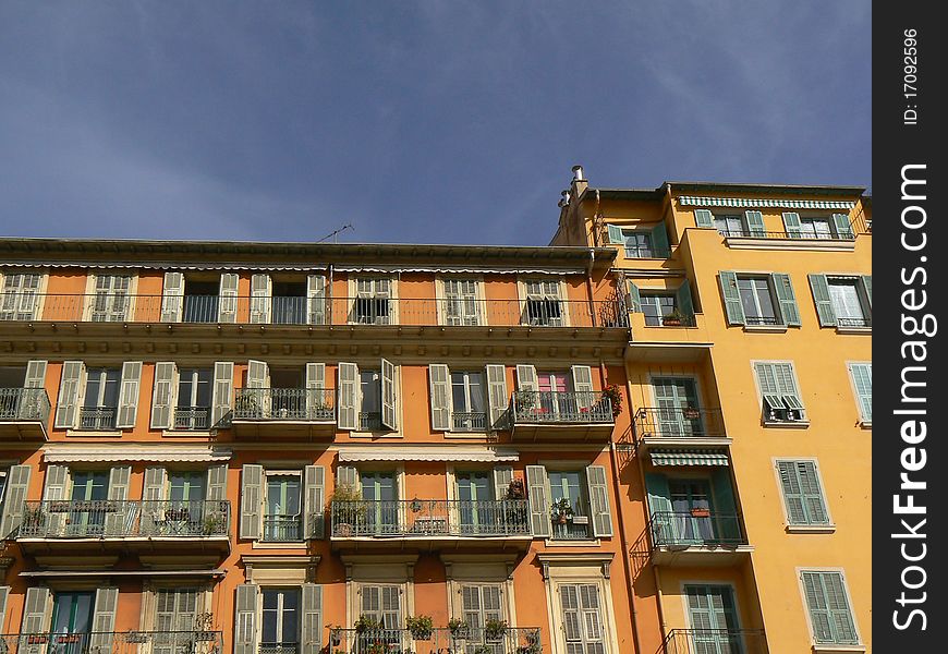 Windows and sky blue and white