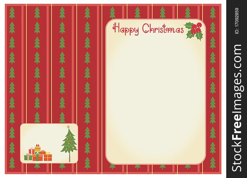 Vector christmas tree and presents.Retro background for text. Vector christmas tree and presents.Retro background for text