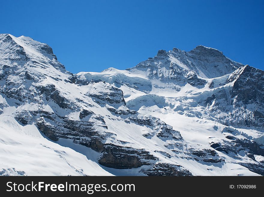 Winter landscape in the Jungfrau region