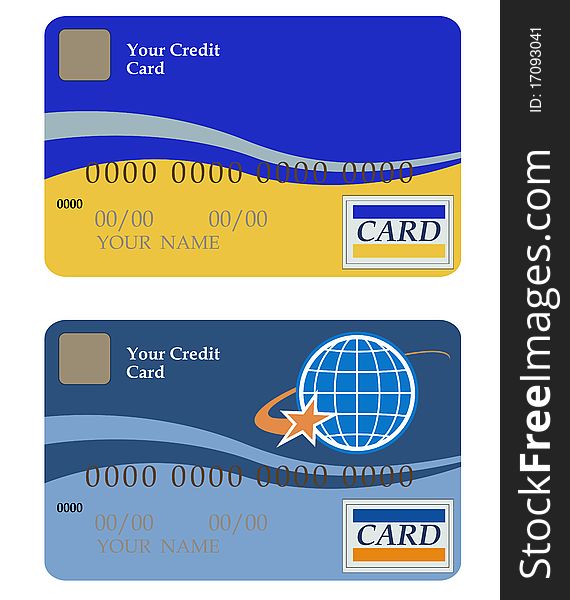 Two credit cards on a white background