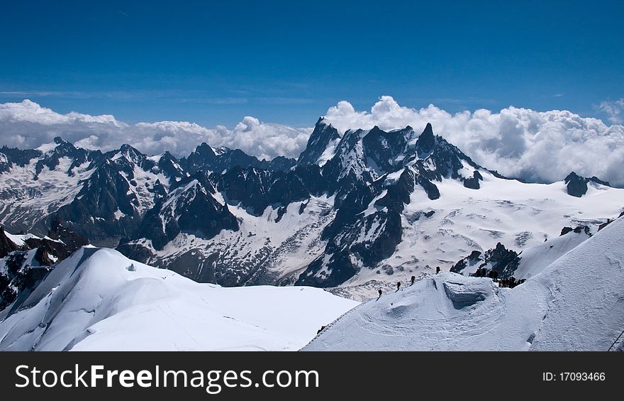 A view of the alps from the Aiguille du Midi, Chamonix, France. A view of the alps from the Aiguille du Midi, Chamonix, France