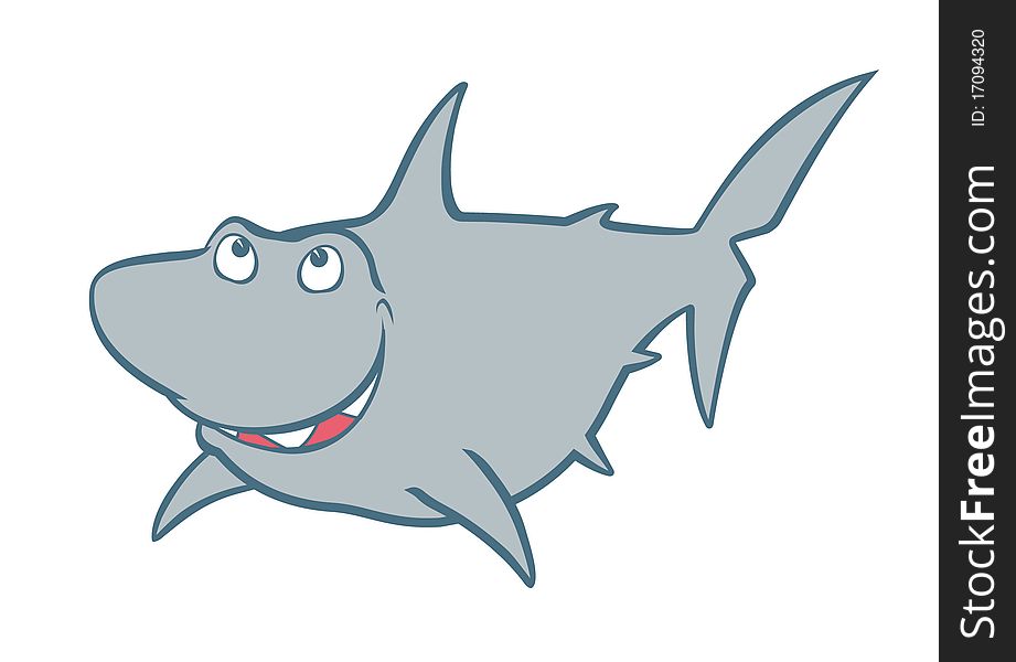 Vector illustration cartoon, comic shark. Vector illustration cartoon, comic shark.