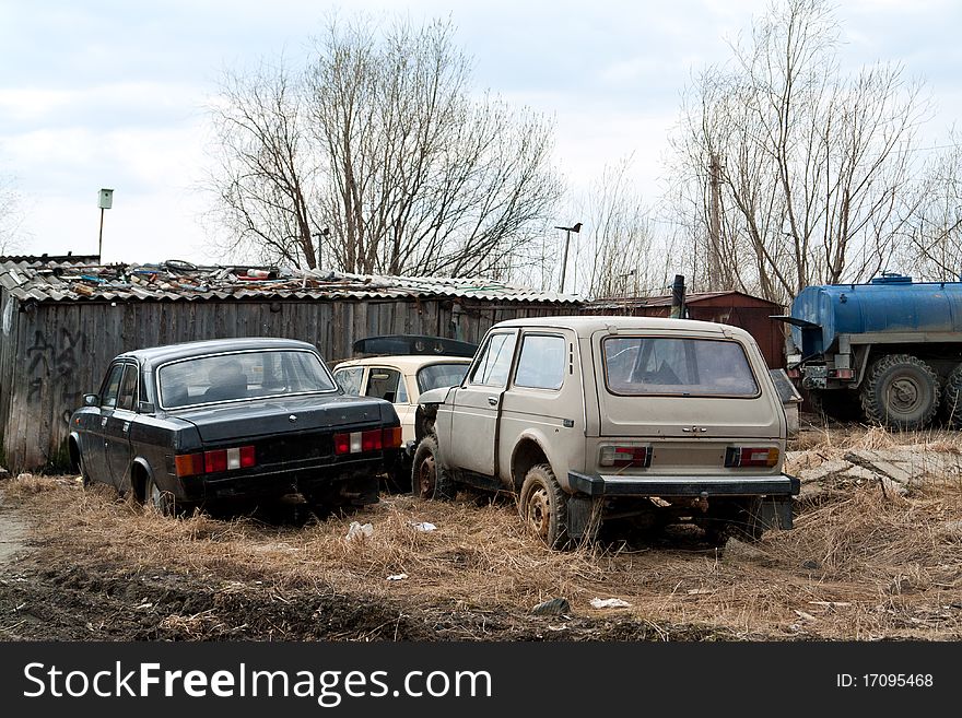 Cars abandoned and rusting away in West Siberia. Cars abandoned and rusting away in West Siberia