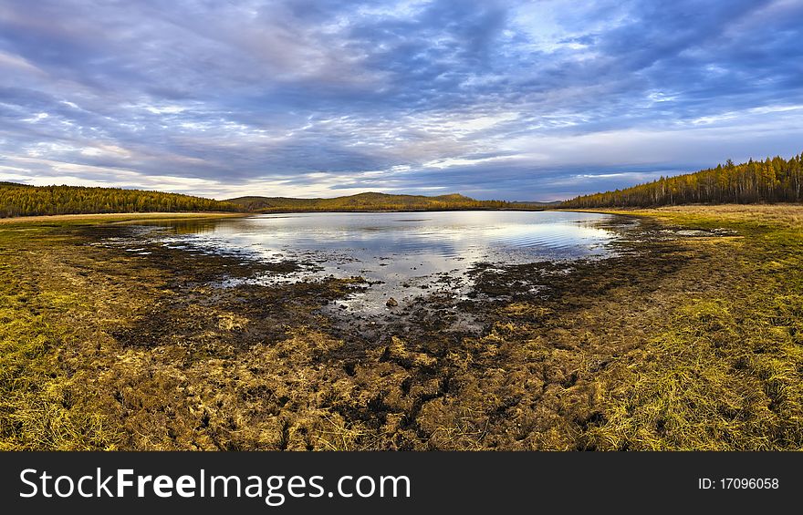 Lake and forest in autumn