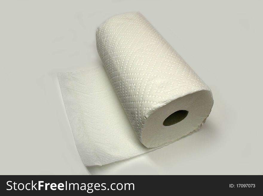 Roll of paper towel ready to be used