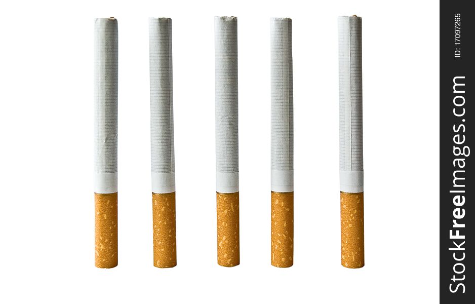 Cigarettes with(since) filter insulated on white background. Cigarettes with(since) filter insulated on white background