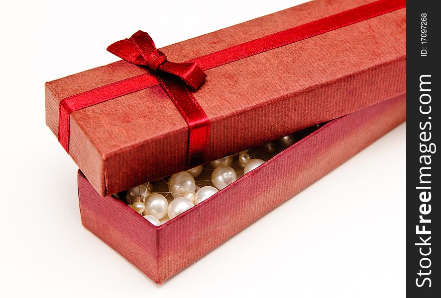 Gift box with pearls inside